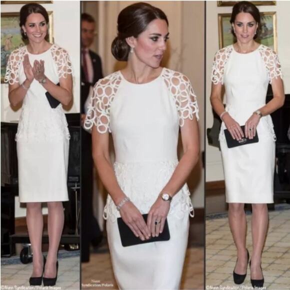 Lela Rose Circle Trim Sheath Dress Kate Middleton Size 6 - Picture 1 of 14